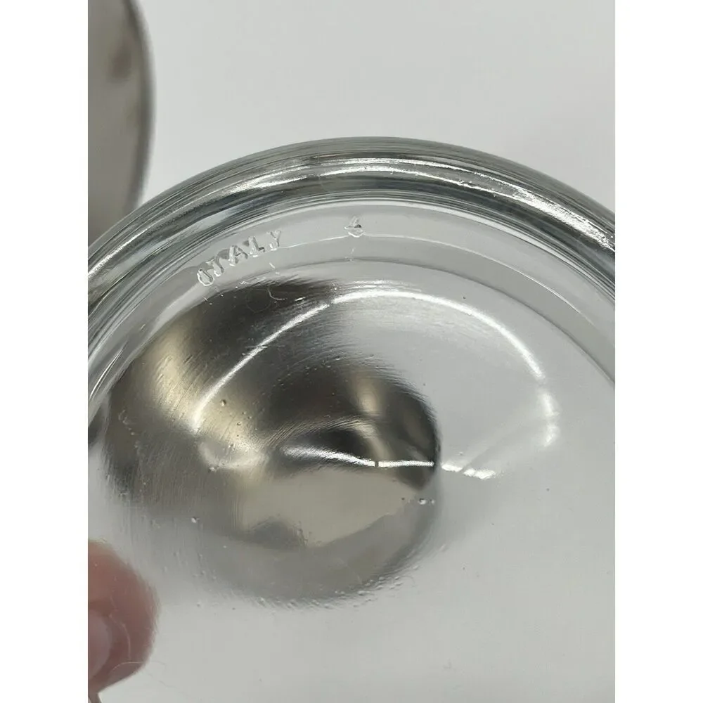 VTG Inox Italy Hinged Lid 18-10 Stainless Glass Sugar Parmesan Williams Sonoma